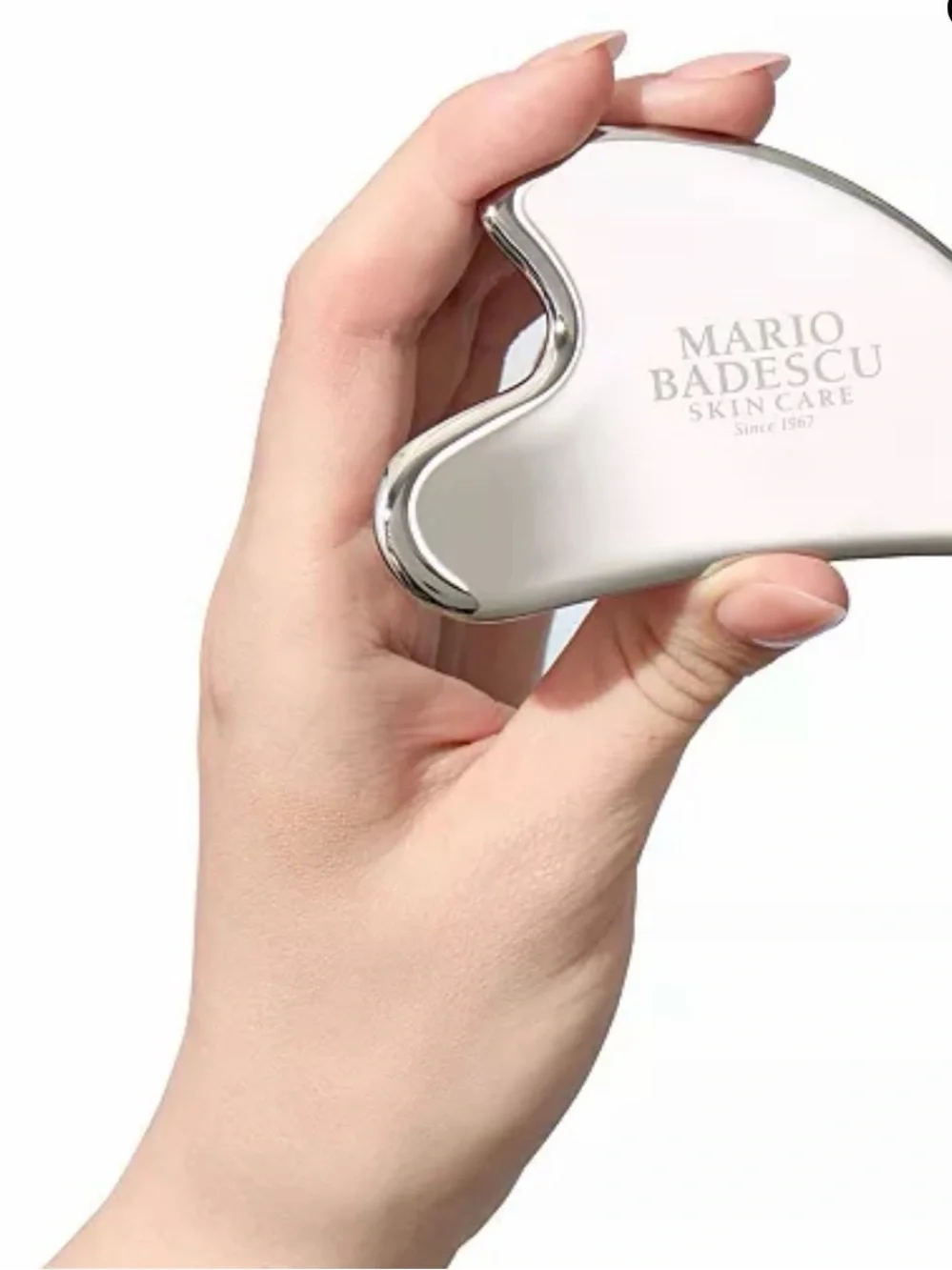 Mario Badescu Silver Stainless Steel Gua Sha - new in box